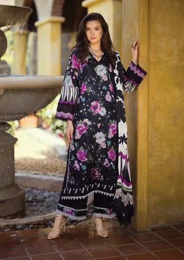 Elaf Premium Print Chikankari Lawn 3Pc Suit ECT-02B DARIEN
