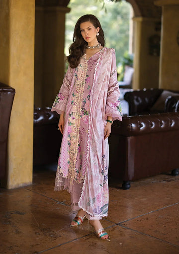 Elaf Premium Print Chikankari Lawn 3Pc Suit ECT-04B DELPHINE