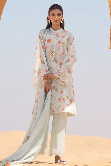 Cross Stitch | Eid Lawn 24 | AQUA GLAZE - House Of Anaya