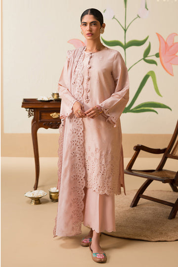 Cross Stitch | Chikankari Lawn 25 | PALE MAUVE - House Of Anaya
