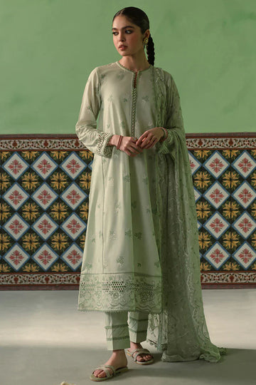 Cross Stitch | Chikankari Lawn | ICY MINT - House Of Anaya