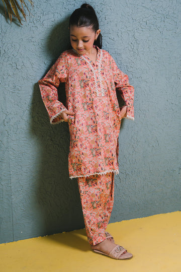Zellbury Girls | 2 Piece Lawn | Kurta Trouser - 2424 - House Of Zarish