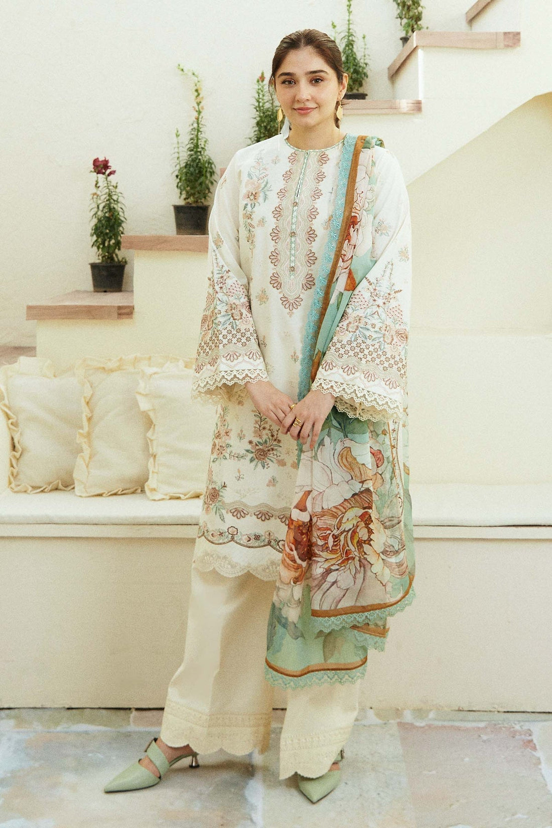 Zara Shahjahan | Coco Lawn Eid Edit 24 | IVORY-D10