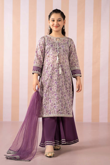 Maria B | 3 Piece Embroidered Lawn Suit | MKD-EF25-27 - House Of Zarish