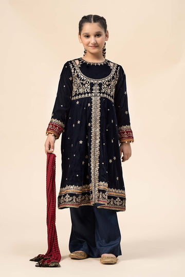 Maria B | 3 Piece Embroidered Velvet Suit | MKS-W24-17 - House Of Zarish