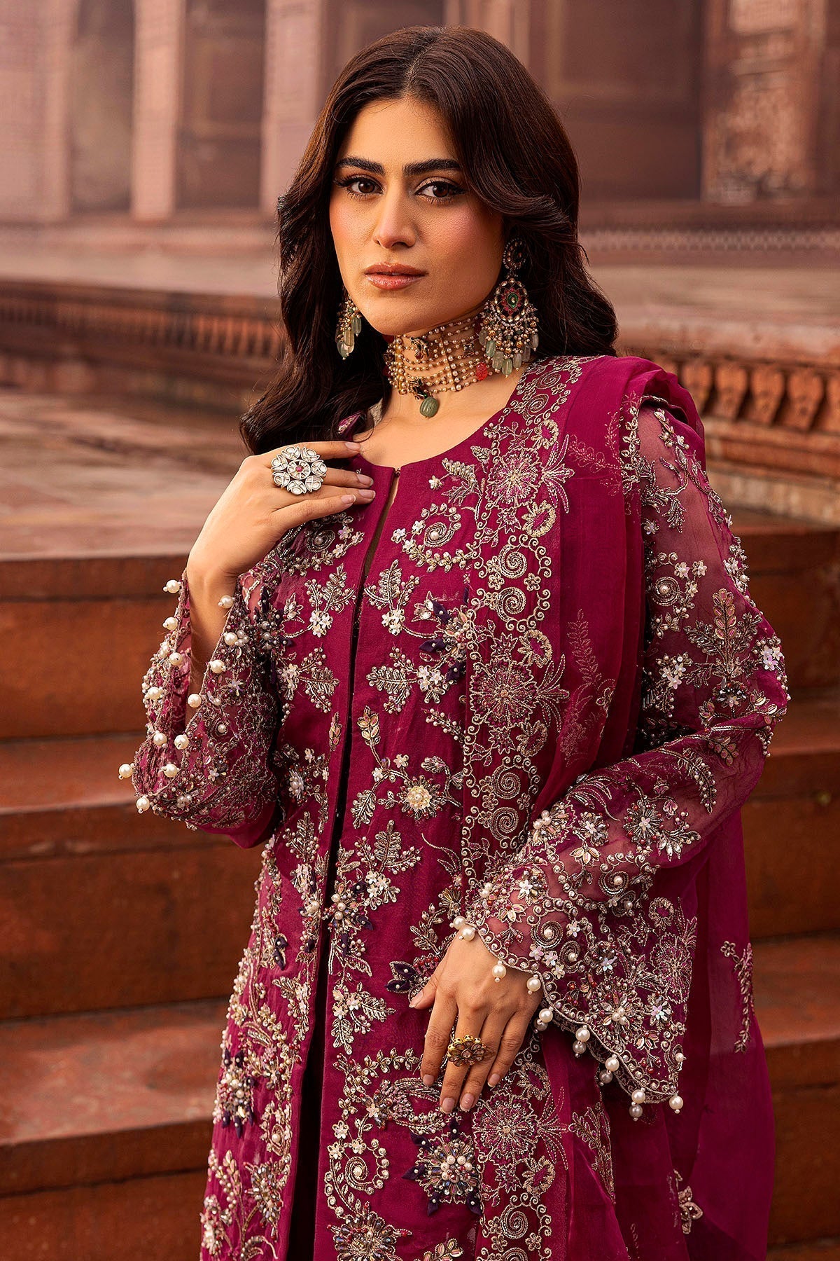 Motifz | Bridal Couture | 0013-HEER EMBROIDERED ORGANZA STITCHED