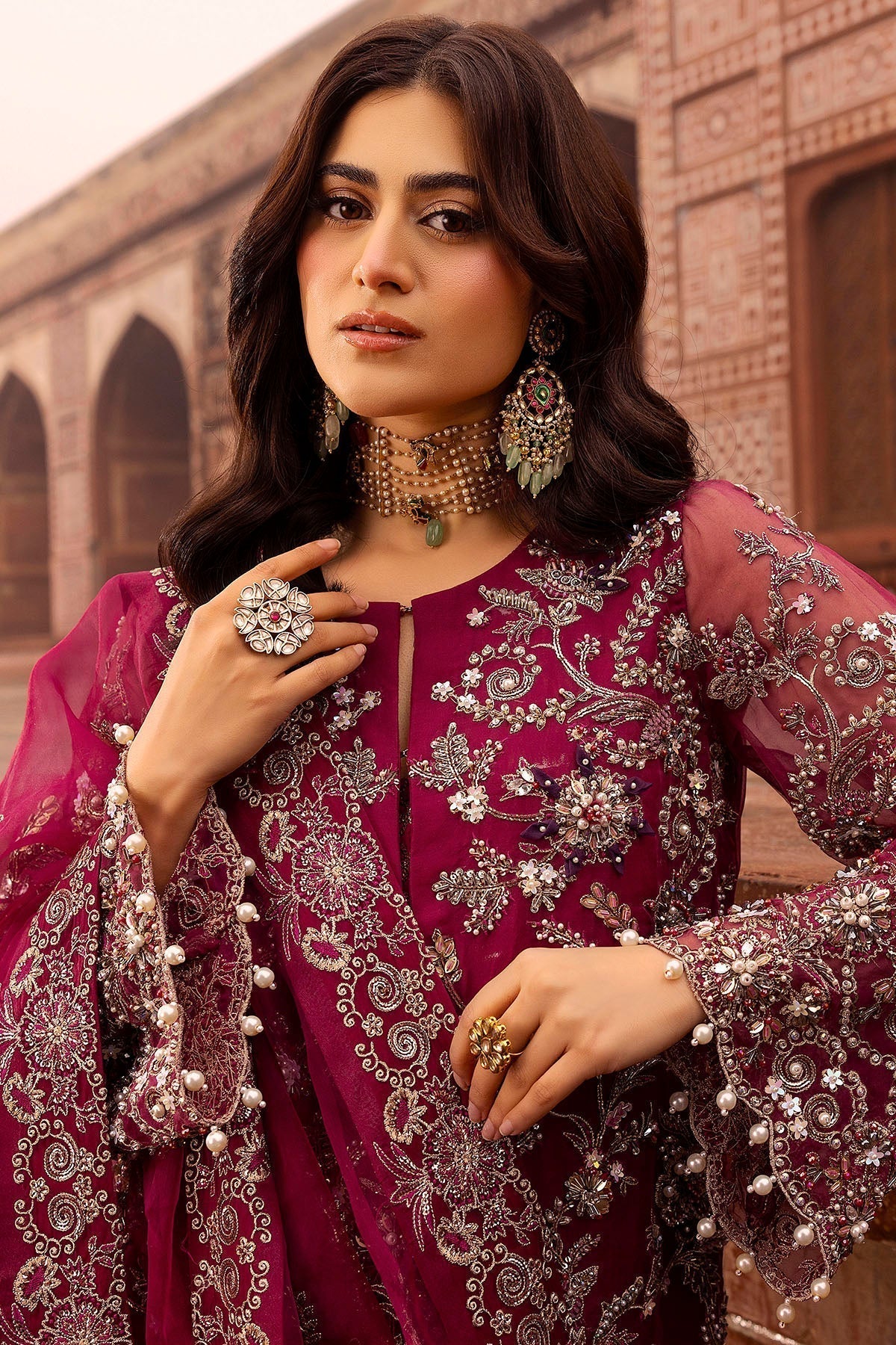 Motifz | Bridal Couture | 0013-HEER EMBROIDERED ORGANZA STITCHED