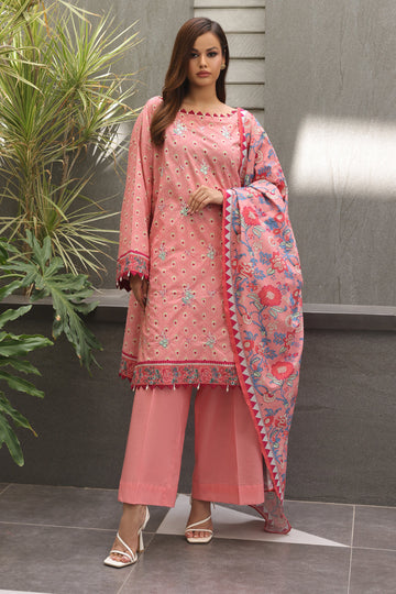 Zellbury | Unstitched 2 Piece Cambric | Embroidered Shirt Dupatta - 0025 - House Of Zarish