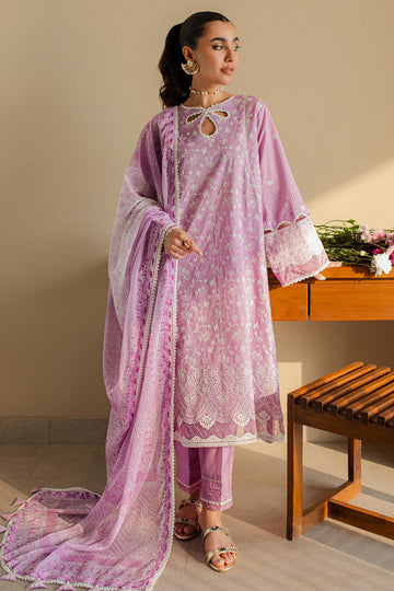 Zellbury | Unstitched 3 Piece Chikankari | Embroidered Shirt Shalwar Dupatta - 0703 - House Of Zarish