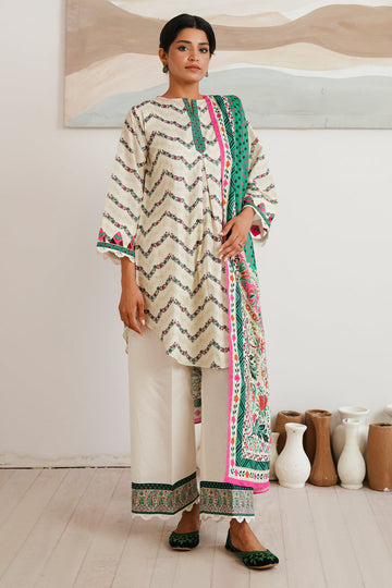 Zellbury | Unstitched 2 Piece Cambric | Shirt Dupatta - 0009 - House Of Zarish