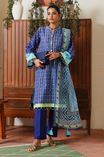 Zellbury | Unstitched 3 Piece Cambric | Shirt Shalwar Dupatta - 0031 - House Of Zarish
