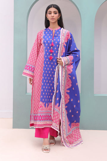 Zellbury | Unstitched 3 Piece Cambric | Shirt Shalwar Dupatta - 0038 - House Of Zarish