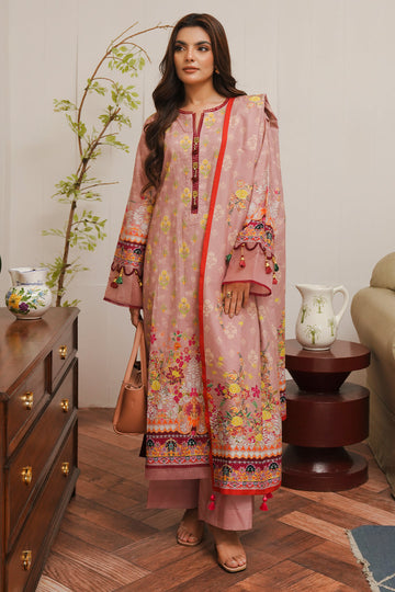 Zellbury | Unstitched 3 Piece Cambric | Shirt Shalwar Dupatta - 0041 - House Of Zarish