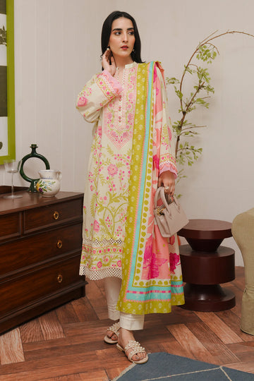 Zellbury | Unstitched 3 Piece Cambric | Shirt Shalwar Dupatta - 0057 - House Of Zarish