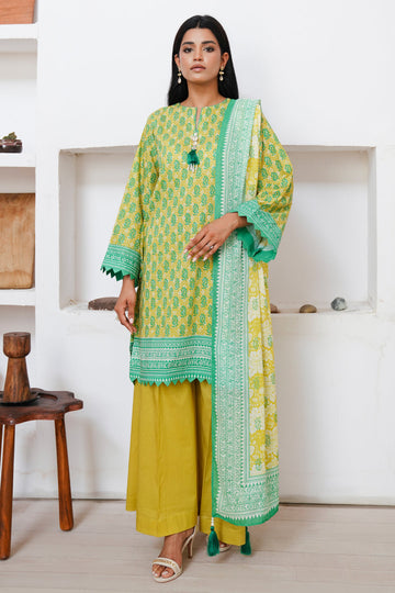 Zellbury | Unstitched 3 Piece Cambric | Shirt Shalwar Dupatta - 0117 - House Of Zarish