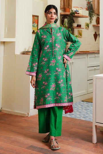 Zellbury | Unstitched 3 Piece Cambric | Shirt Shalwar Dupatta - 0118 - House Of Zarish