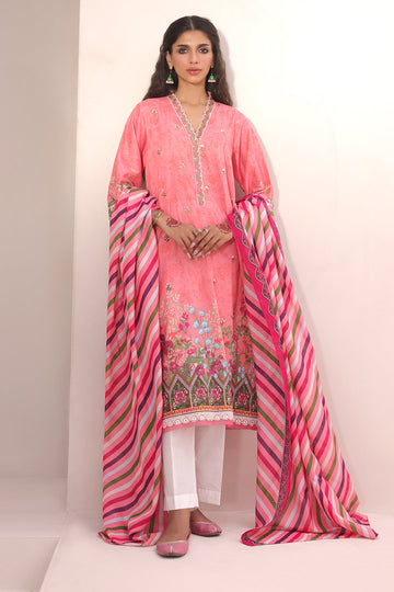 Zellbury | Unstitched 2 Piece Lawn | Embroidered Shirt Dupatta - 1658 - House Of Zarish