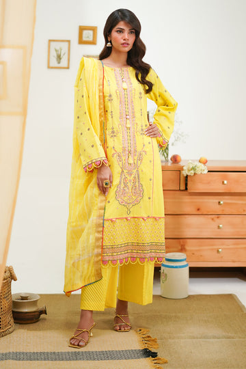 Zellbury | Unstitched 3 Piece Lawn | Embroidered Shirt Shalwar Dupatta - 1285 - House Of Zarish