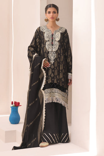 Zellbury | Unstitched 3 Piece Jacquard | Embroidered Shirt Shalwar Dupatta - 1799 - House Of Zarish