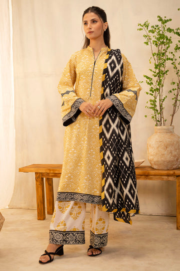Zellbury | Unstitched 3 Piece Lawn | Shirt Shalwar Dupatta - 0130 - House Of Zarish