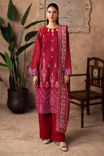 Zellbury | Unstitched 3 Piece Khaddar | Embroidered Shirt Shalwar Shawl - 0231 - House Of Zarish