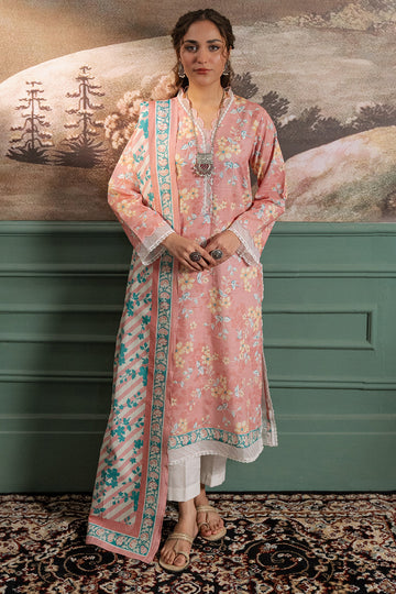 Zellbury | Unstitched 2 Piece Khaddar | Shirt Dupatta - 0331 - House Of Zarish