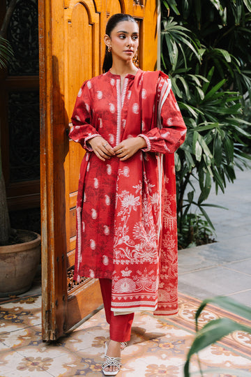 Zellbury | Unstitched 3 Piece Khaddar | Shirt Shalwar Dupatta - 0193 - House Of Zarish