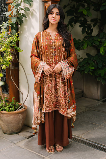 Zellbury | Unstitched 3 Piece Cotail | Shirt Shalwar Dupatta - 0217 - House Of Zarish
