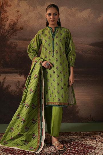 Zellbury | Unstitched 3 Piece Khaddar | Shirt Shalwar Dupatta - 0388 - House Of Zarish