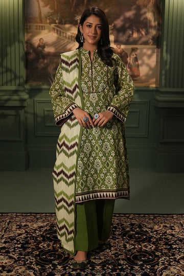 Zellbury | Unstitched 3 Piece Khaddar | Shirt Shalwar Dupatta - 0463 - House Of Zarish