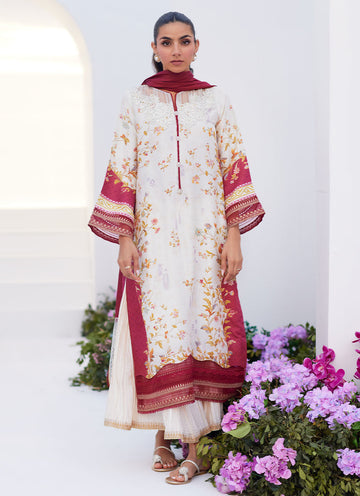 Farah Talib Aziz | Zaza Prints 24 | SANGRIA TRELLIS SHIRT AND DUPATTA - House Of Anaya