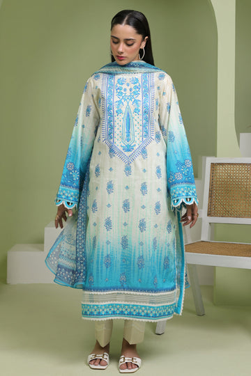 Zellbury | Unstitched 2 Piece Lawn | Embroidered Shirt Dupatta - 1694 - House Of Zarish