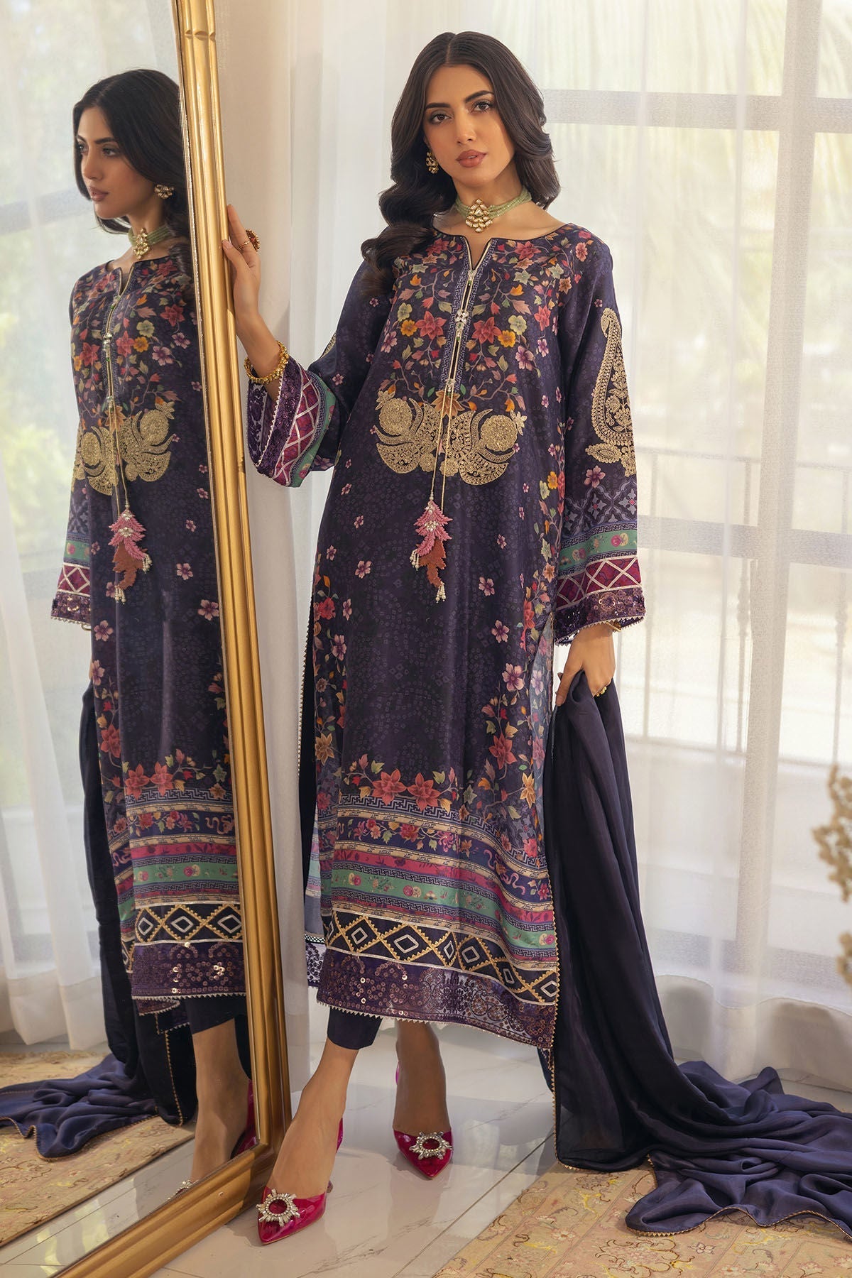Annus Abrar | Luxe Silk Pret | ZELYA-SHIRT AND DUPATTA