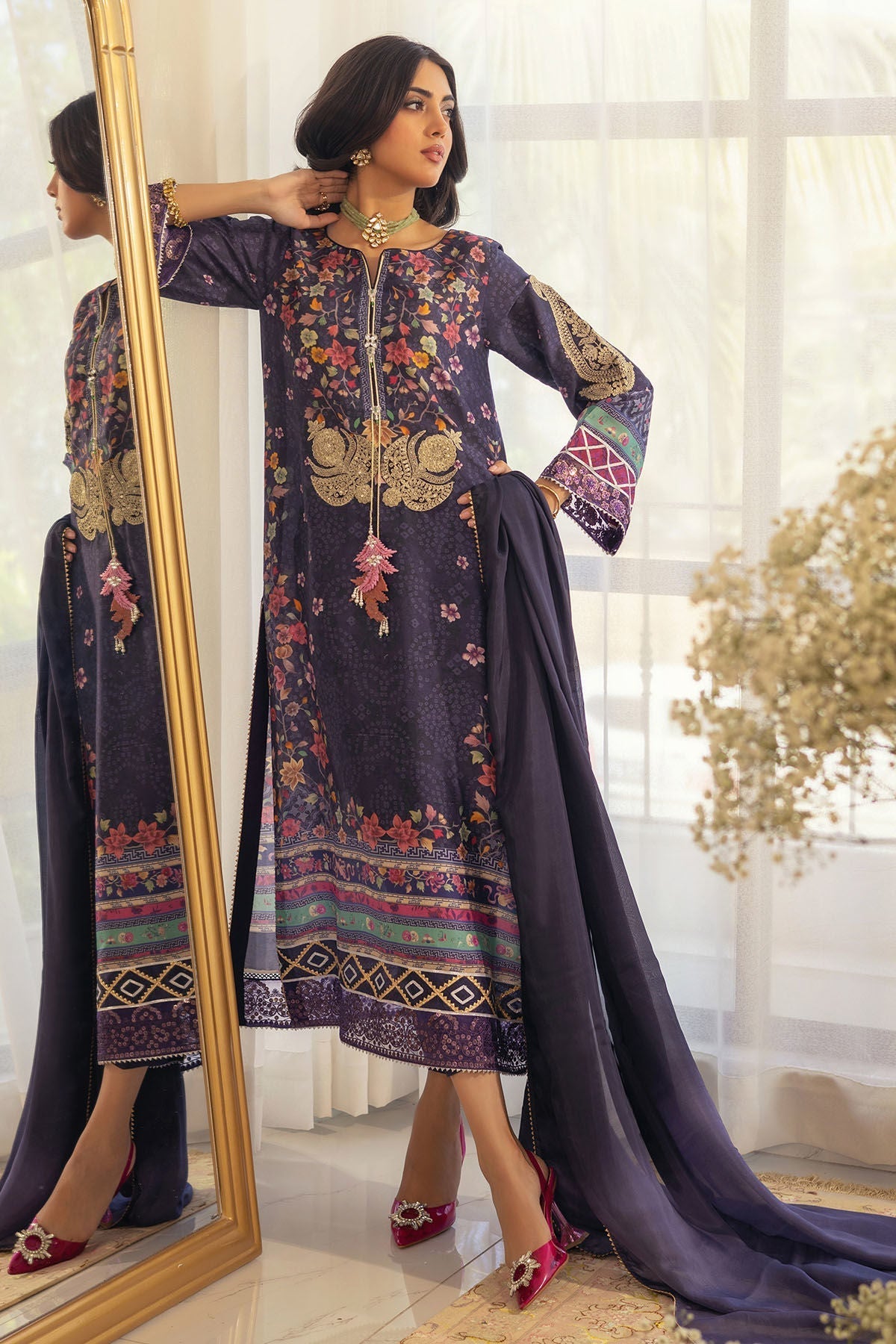 Annus Abrar | Luxe Silk Pret | ZELYA-SHIRT AND DUPATTA