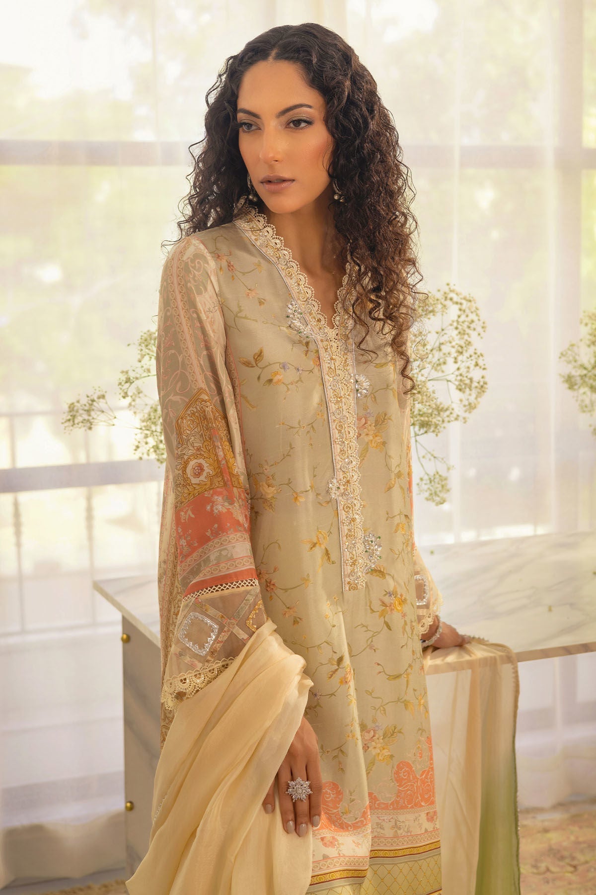 Annus Abrar | Luxe Silk Pret | RESHMA-SHIRT AND DUPATTA