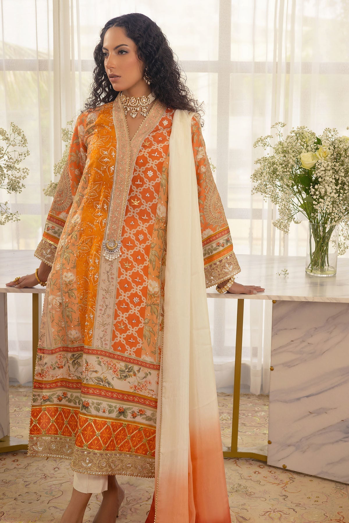 Annus Abrar | Luxe Silk Pret | LAMYA - SHIRT AND DUPATTA