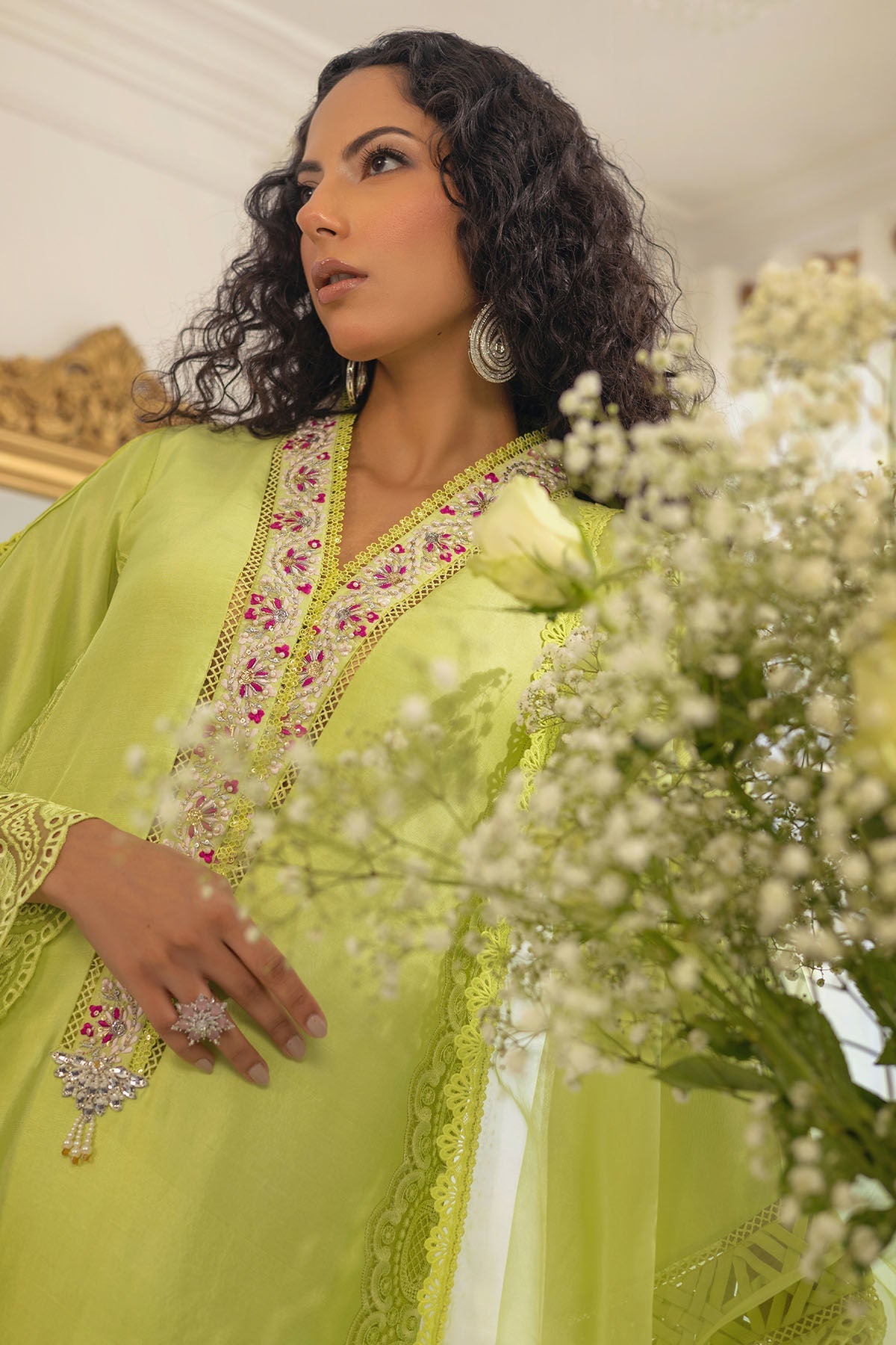 Annus Abrar | Designer Picks 24 | RAYLA KIWI GREEN - SHIRT AND PANTS