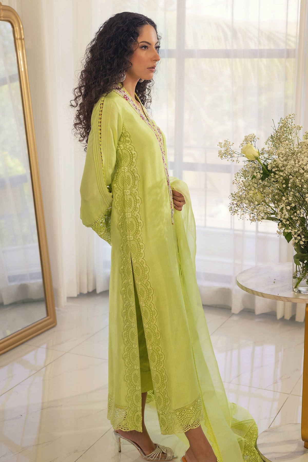 Annus Abrar | Designer Picks 24 | RAYLA KIWI GREEN - SHIRT AND PANTS