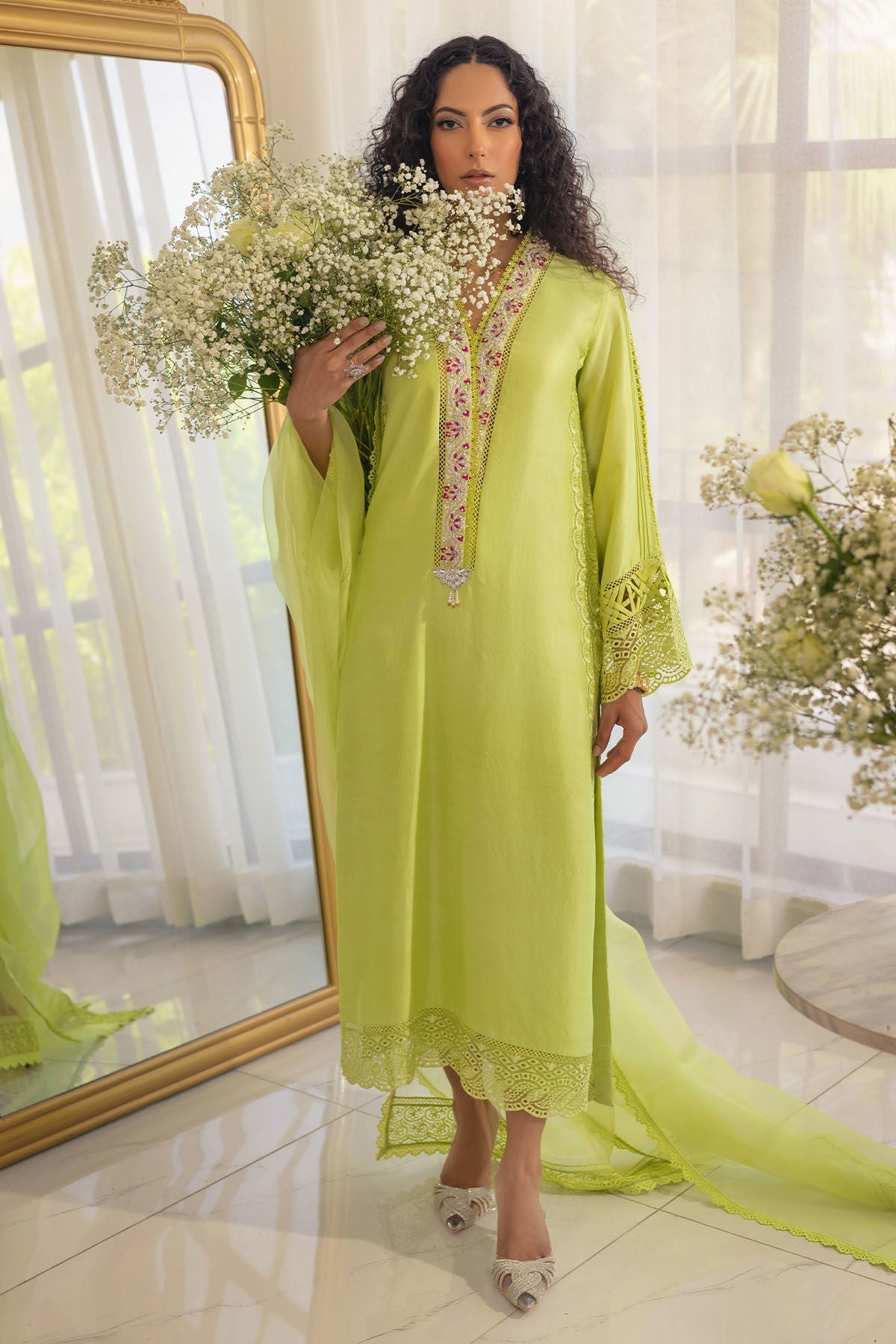 Annus Abrar | Designer Picks 24 | RAYLA KIWI GREEN - SHIRT AND PANTS