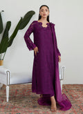 Farah Talib Aziz | Designer Picks 24 | SANGRIA SILK CUTWORK SHIRT WITH PRE DRAPED DUPATTA