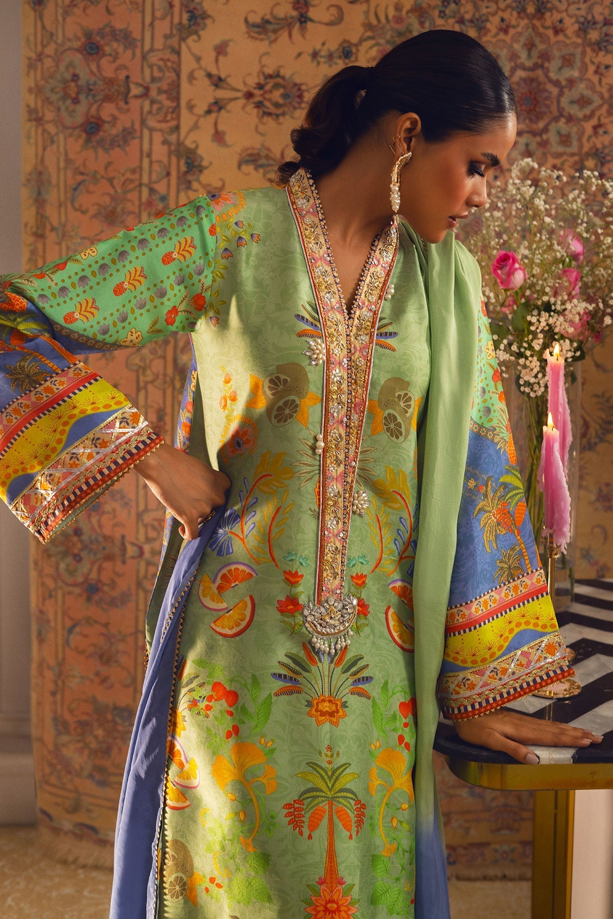 Annus Abrar | Lime Luxe Silk |   Limya