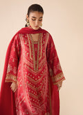 Farah Talib Aziz | Designer Picks 24 | ANEETA CRIMSON SHIRT AND DUPATTA