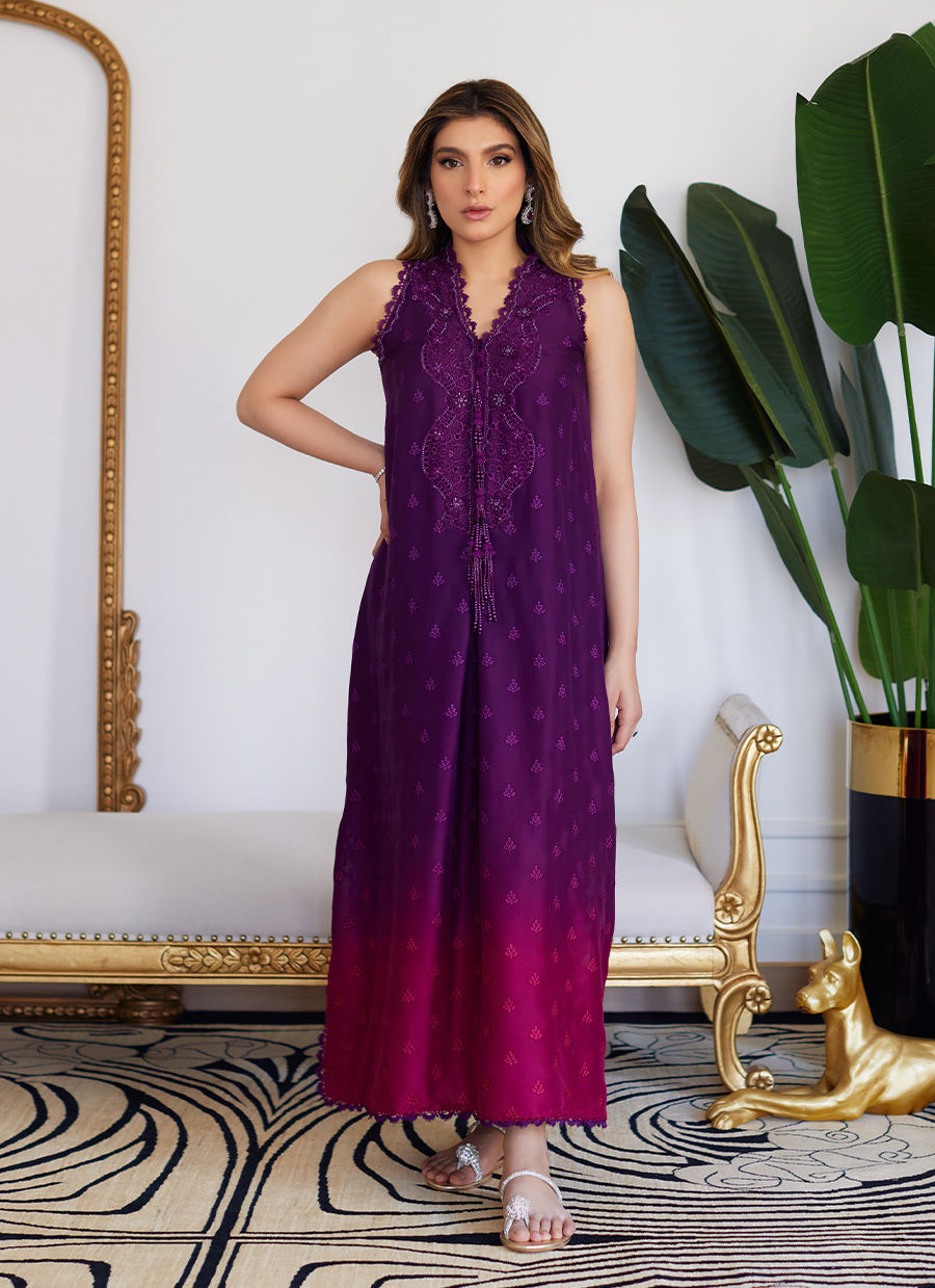 Farah Talib Aziz | Luna Eid Collection 24 | VIOLETTE WILD BERRY OMBRE - House Of Anaya