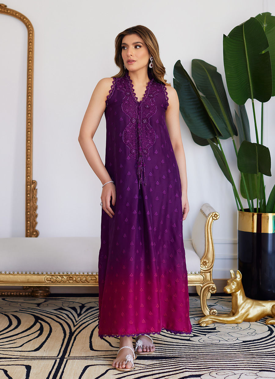 Farah Talib Aziz | Luna Eid Collection 24 | VIOLETTE WILD BERRY OMBRE - House Of Anaya
