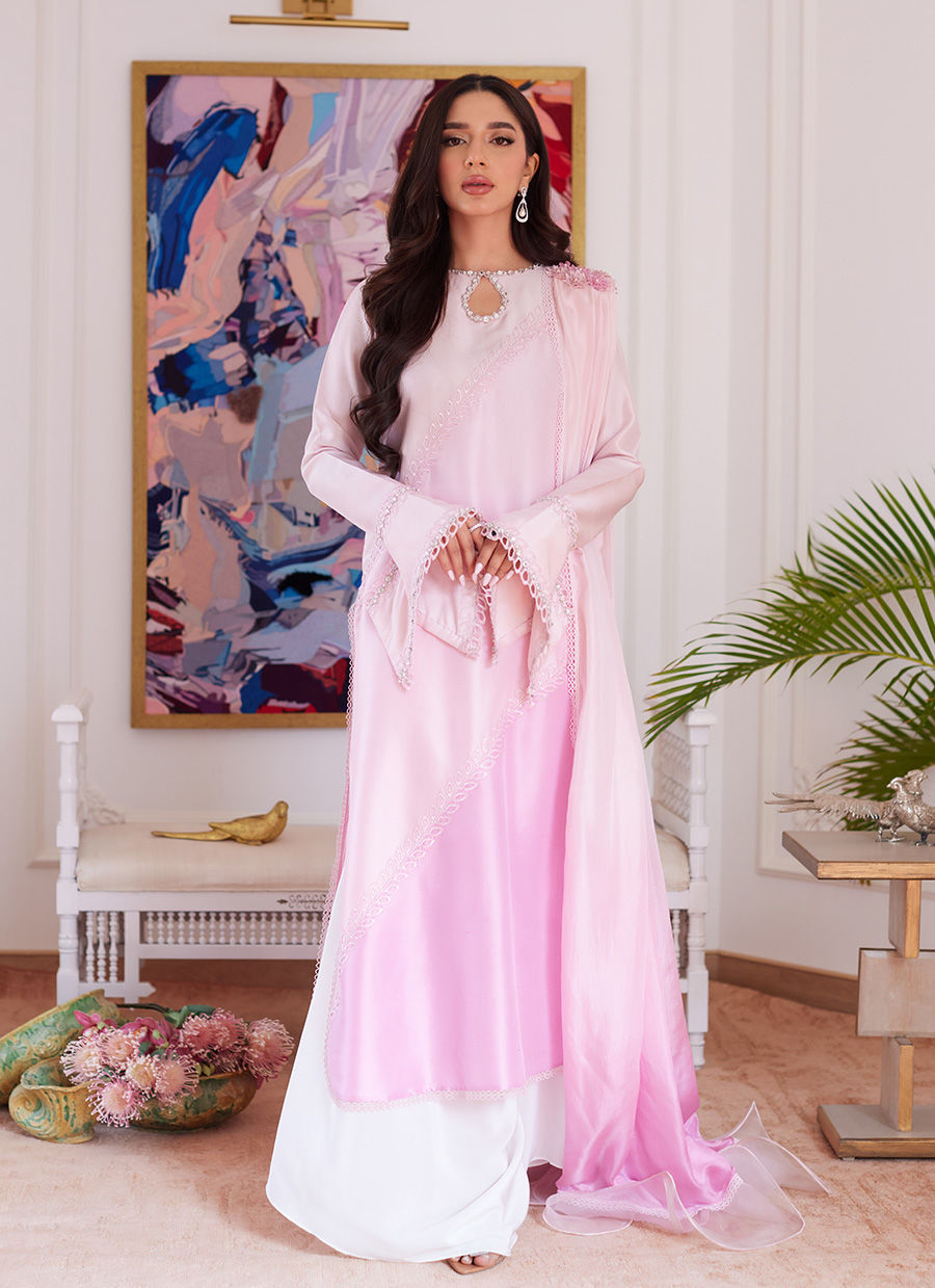 Farah Talib Aziz | Luna Eid Collection 24 | RELLIA BABY PINK - House Of Anaya