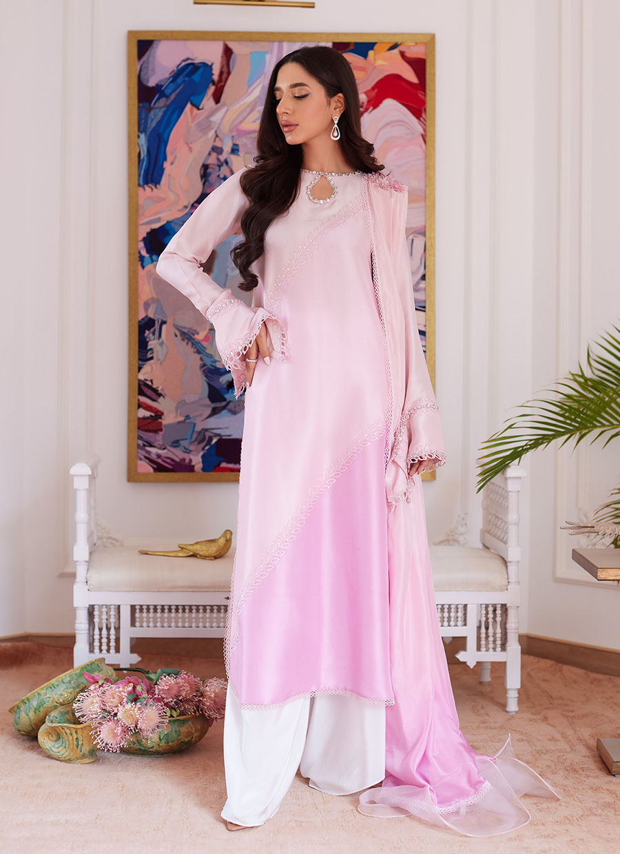 Farah Talib Aziz | Luna Eid Collection 24 | RELLIA BABY PINK - House Of Anaya