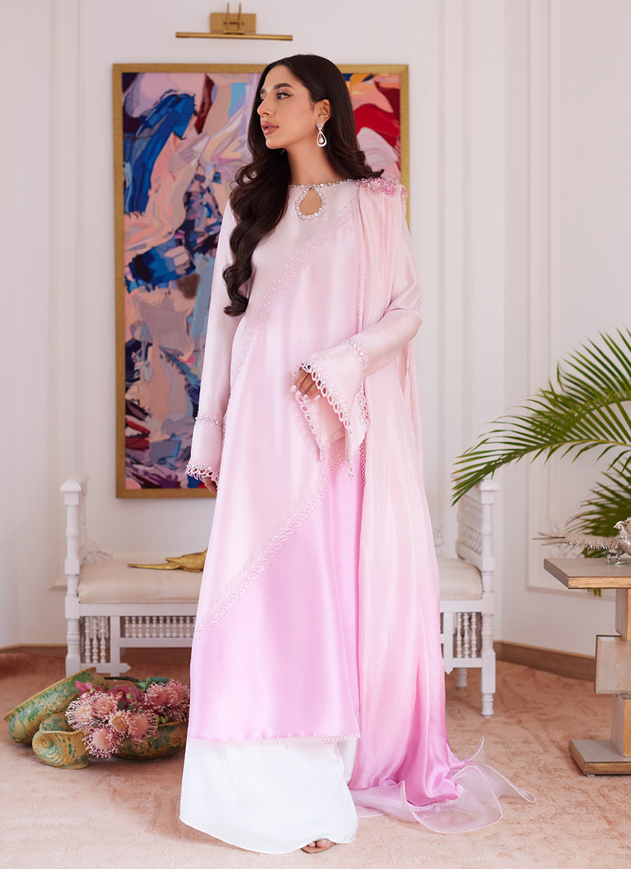 Farah Talib Aziz | Luna Eid Collection 24 | RELLIA BABY PINK - House Of Anaya
