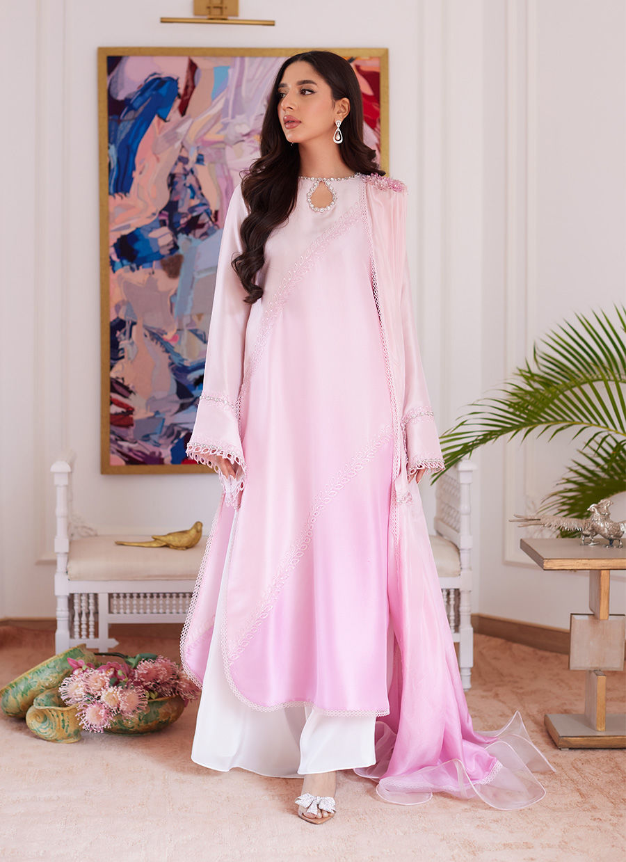 Farah Talib Aziz | Luna Eid Collection 24 | RELLIA BABY PINK - House Of Anaya