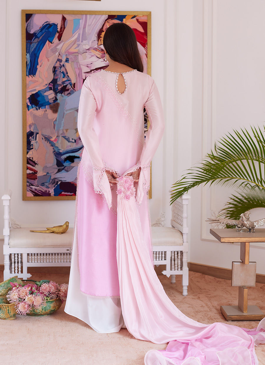 Farah Talib Aziz | Luna Eid Collection 24 | RELLIA BABY PINK - House Of Anaya
