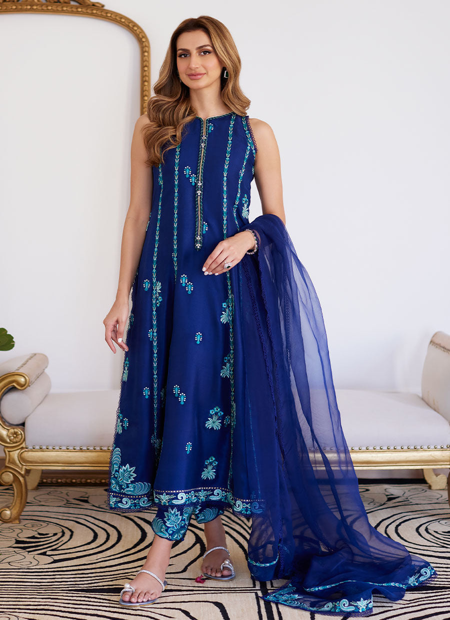 Farah Talib Aziz | Luna Eid Collection 24 | ELSYEE ROYAL BLUE - House Of Anaya